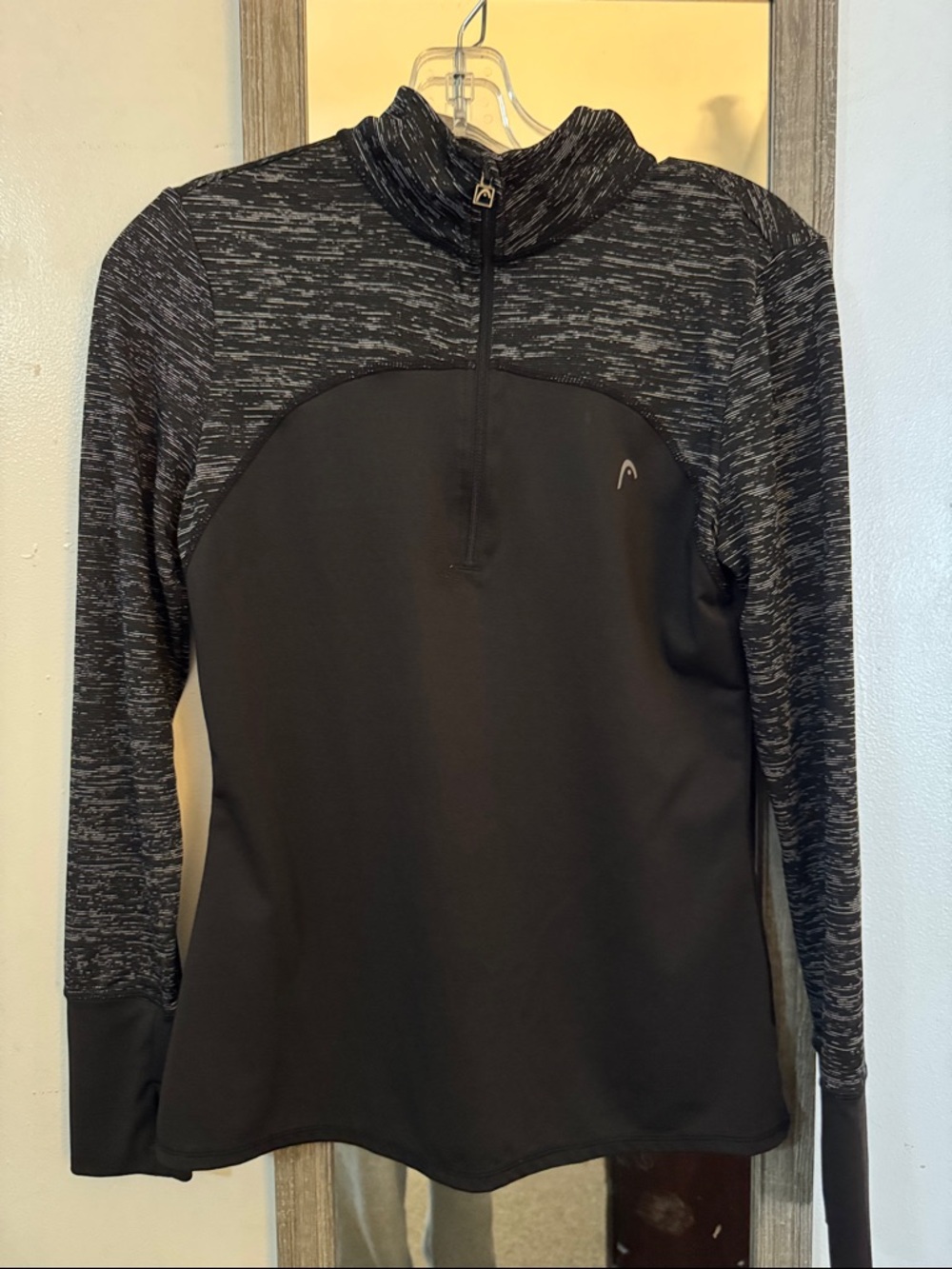 EUC Head Black long Sleeve Half-Zip Performance Top